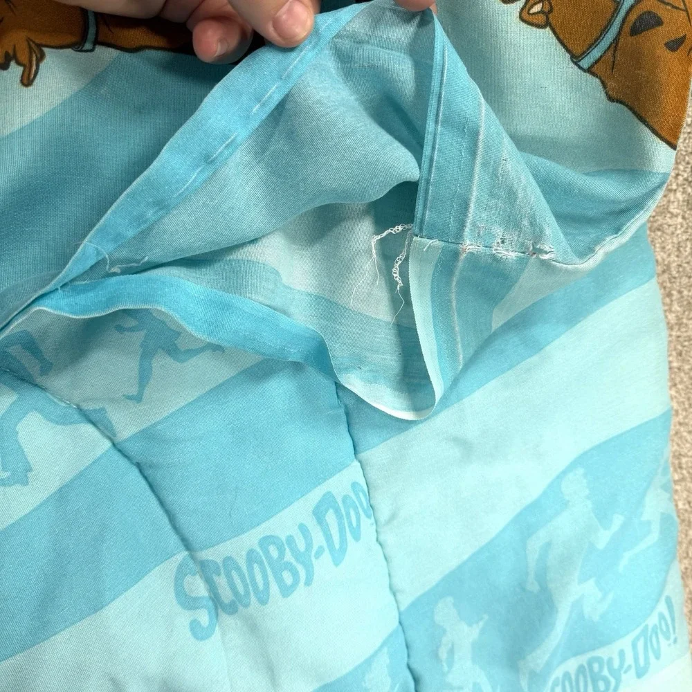 VTG‎ 90s Scooby Doo Blanket Twin Comforter *Flaws* Shaggy Blue